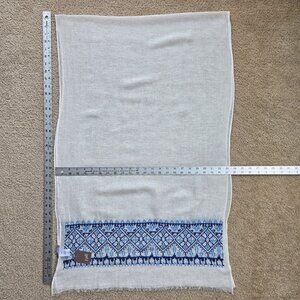 NWT J. Jill Needlepoint Embroidered Linen Cotton Blend Scarf